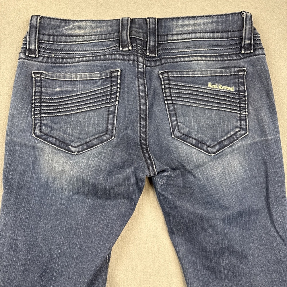 Rock By Rock Revival JEANS WOMENS 27/27 SUZE Skinny  Low-Rise  NAVY WHISKERING‎